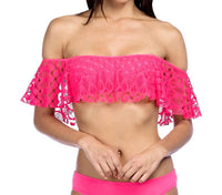 Kenneth Cole - Crochet Off Shoulder Bandeau Bikini Top