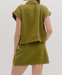 Entro - Scalloped Pullover Top