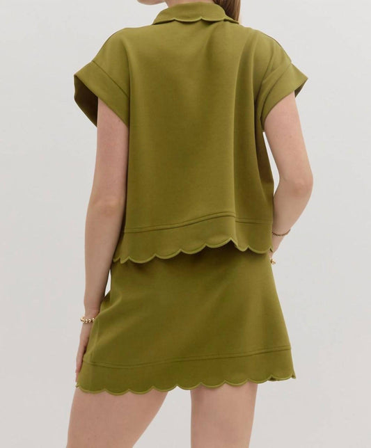 Entro - Scalloped Pullover Top