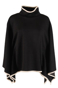 P.CILL Evelyn Cowl Neck Poncho Top in black - women's sweater - view 5