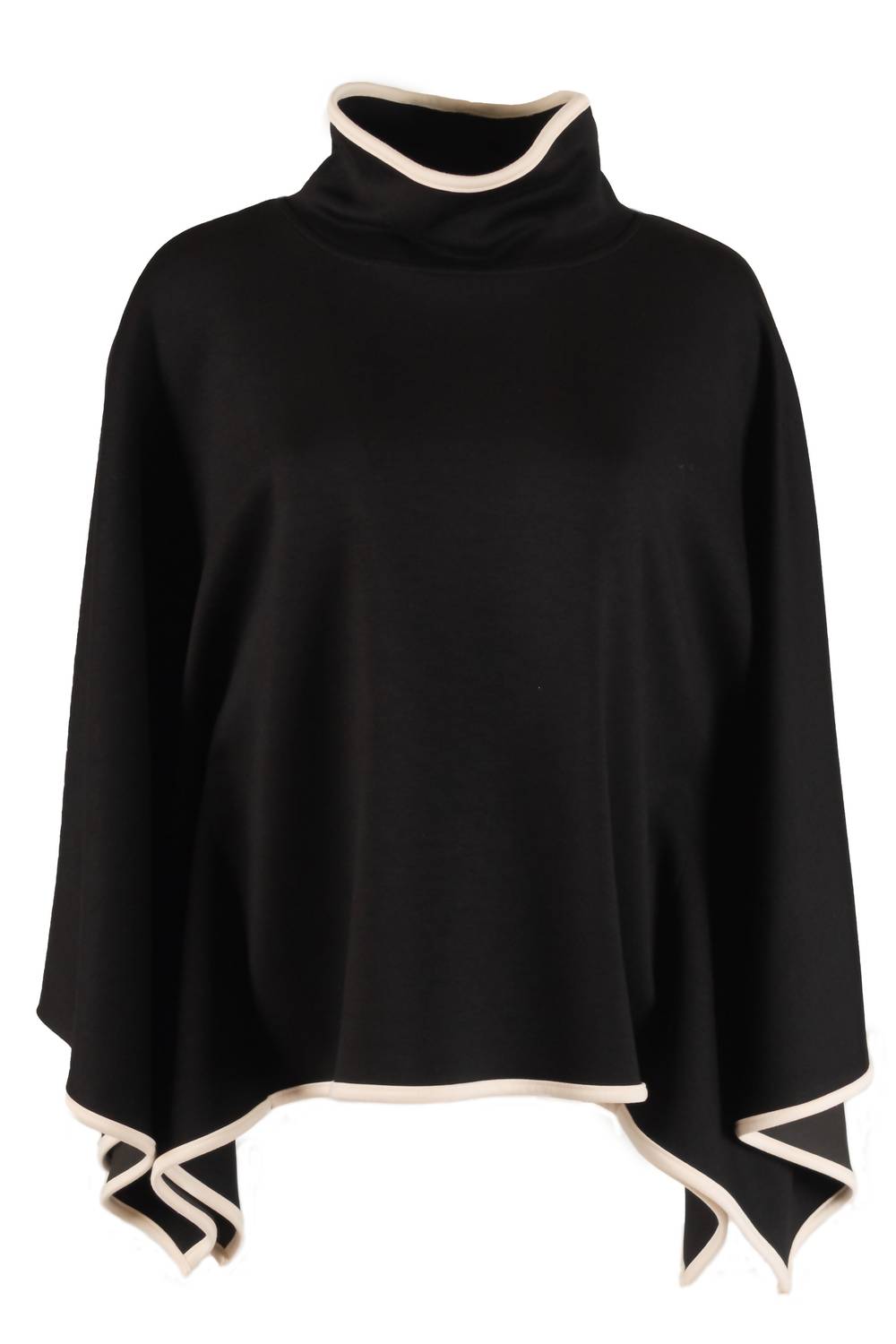 P.CILL Evelyn Cowl Neck Poncho Top in black - women's sweater - view 5