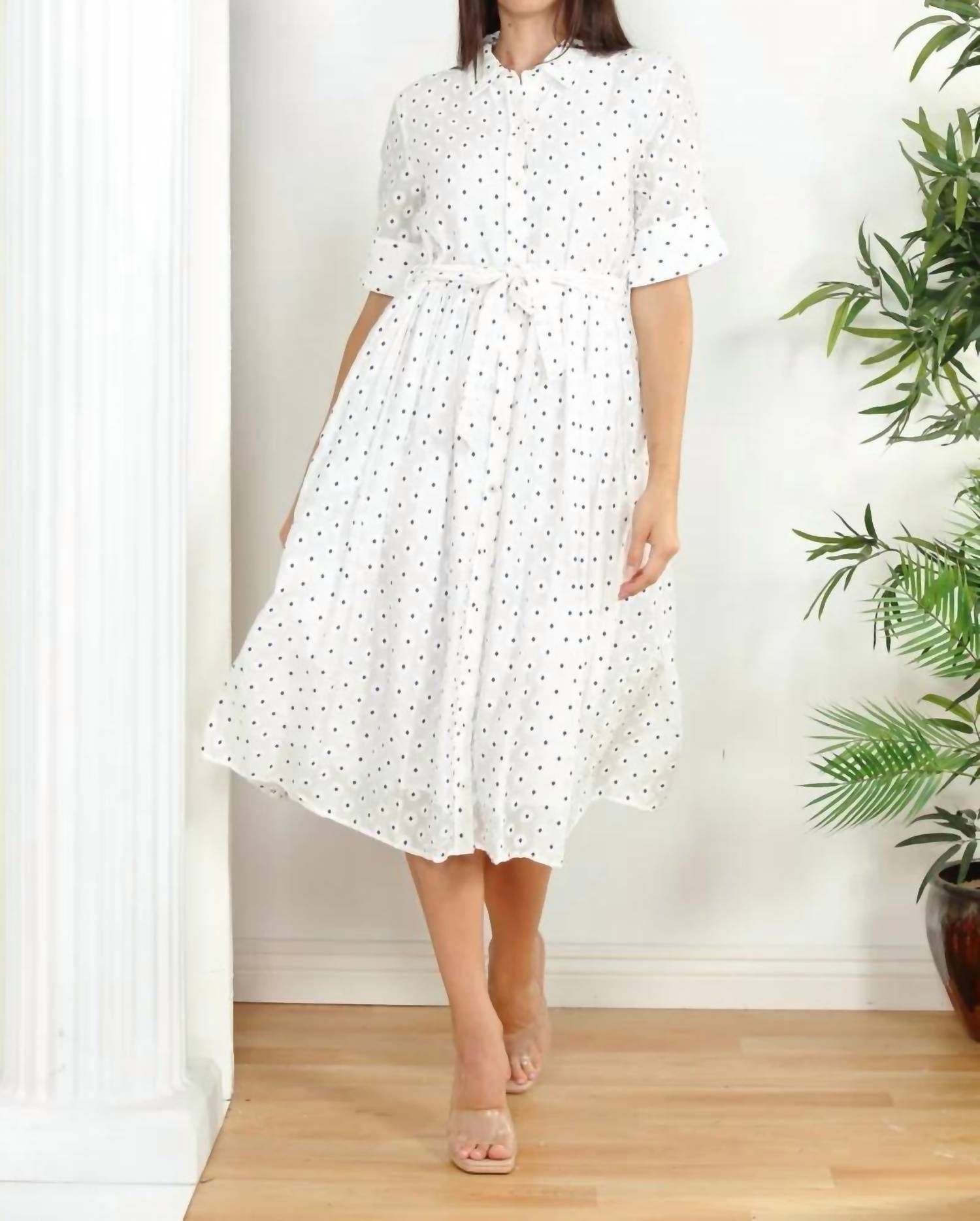 Zero Degrees Celsius - Waist Belt Shirt Dress