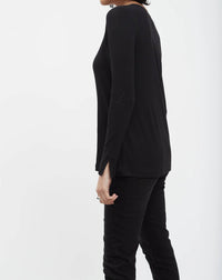 Fdj - Notched Neck Long Sleeve Tee