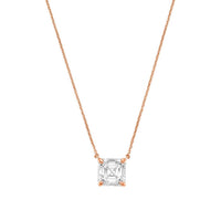 Diana M Jewels - 10.00 Ct Lab-grown Asscher-cut East–west Diamond Pendant Necklace