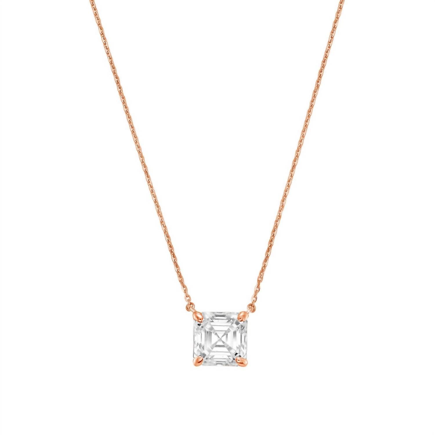 Diana M Jewels - 10.00 Ct Lab-grown Asscher-cut East–west Diamond Pendant Necklace