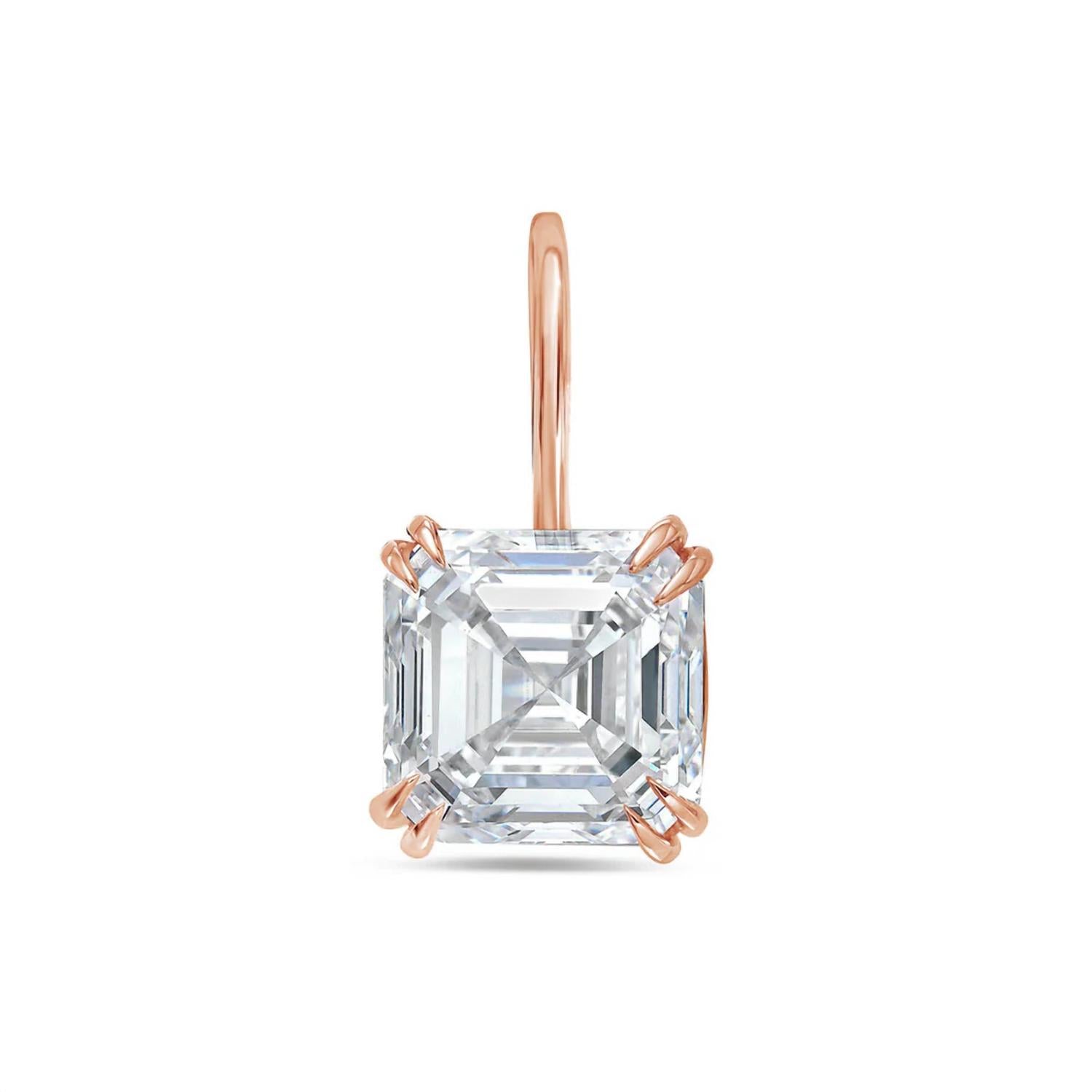 Diana M Jewels - 4.00 Cts Lab Grown Asscher Diamond Drop Earrings