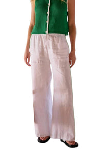 little lies Emma Side Trim Pants in white - women's pants