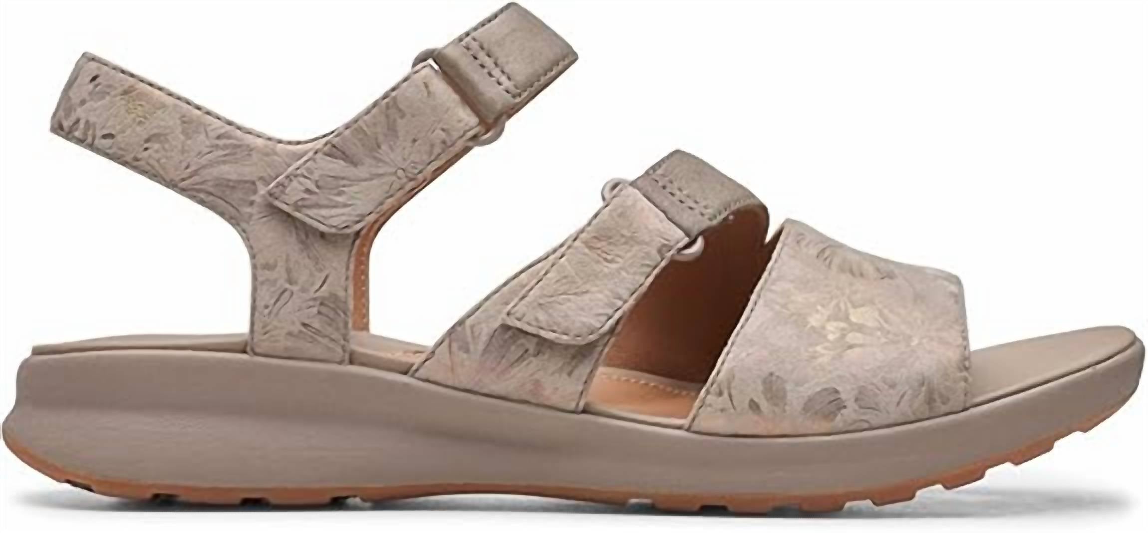 Clarks Women's Un Adorn Ease Sandal in taupe metallic combi - women's sandal - detail view