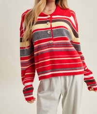 Wishlist - COLLARED STRIPE SWEATER
