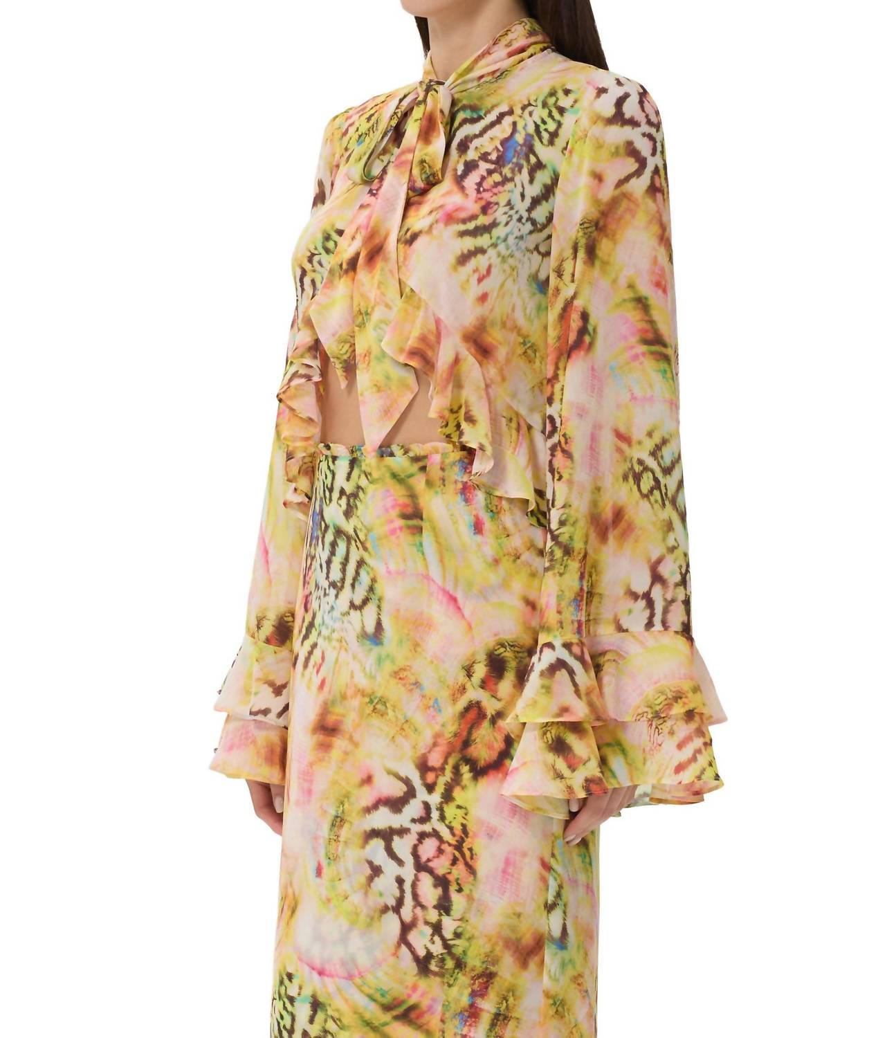 Afrm - Aldora Ruffle Long Sleeve Top