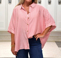 Zenana - Sutton Stripe Button Down Shirt