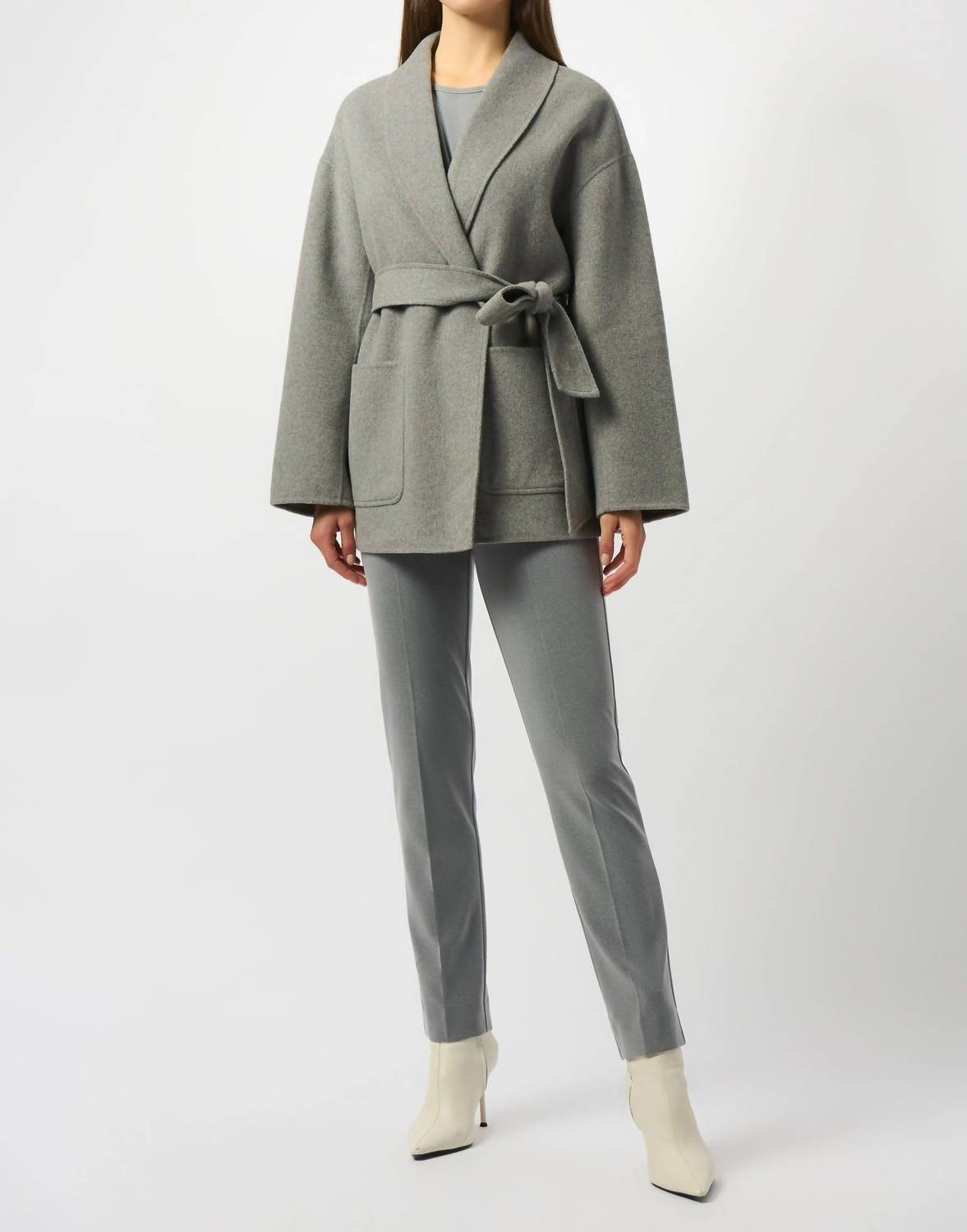 Joseph Ribkoff - Belted Short Wrap Kimono Coat