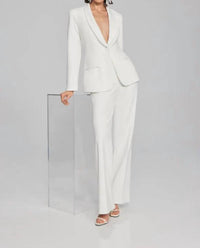 Joseph Ribkoff - Solid Crepe Knit Wide-leg Pants
