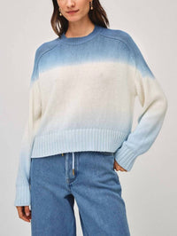 White + Warren - Linen Dip Dye Crewneck Sweater