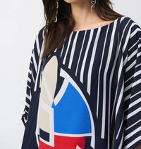 Joseph Ribkoff - Striped Abstract Poncho Top