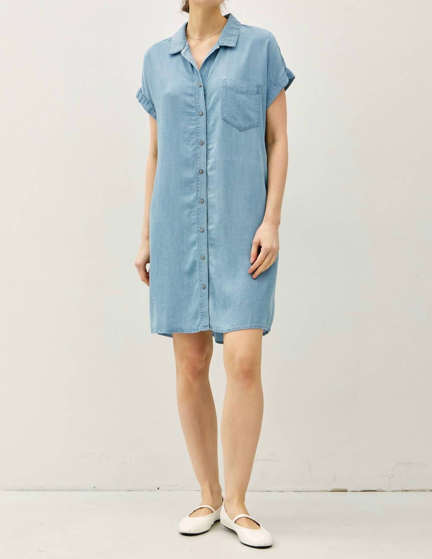 Be Cool - Denim Button Down Tencel Dress