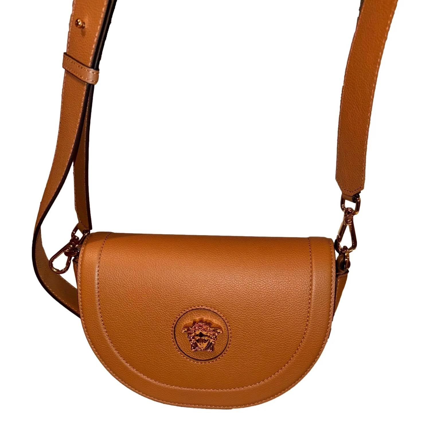 Versace - Women's La Medusa Vitello Leather Half Moon Crossbody Bag