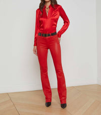 L'Agence - Ruth High Rise Straight Raw Hem Jean