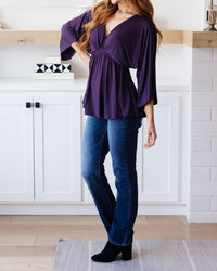 White Birch - Love On The Line V-Neck Peplum Blouse