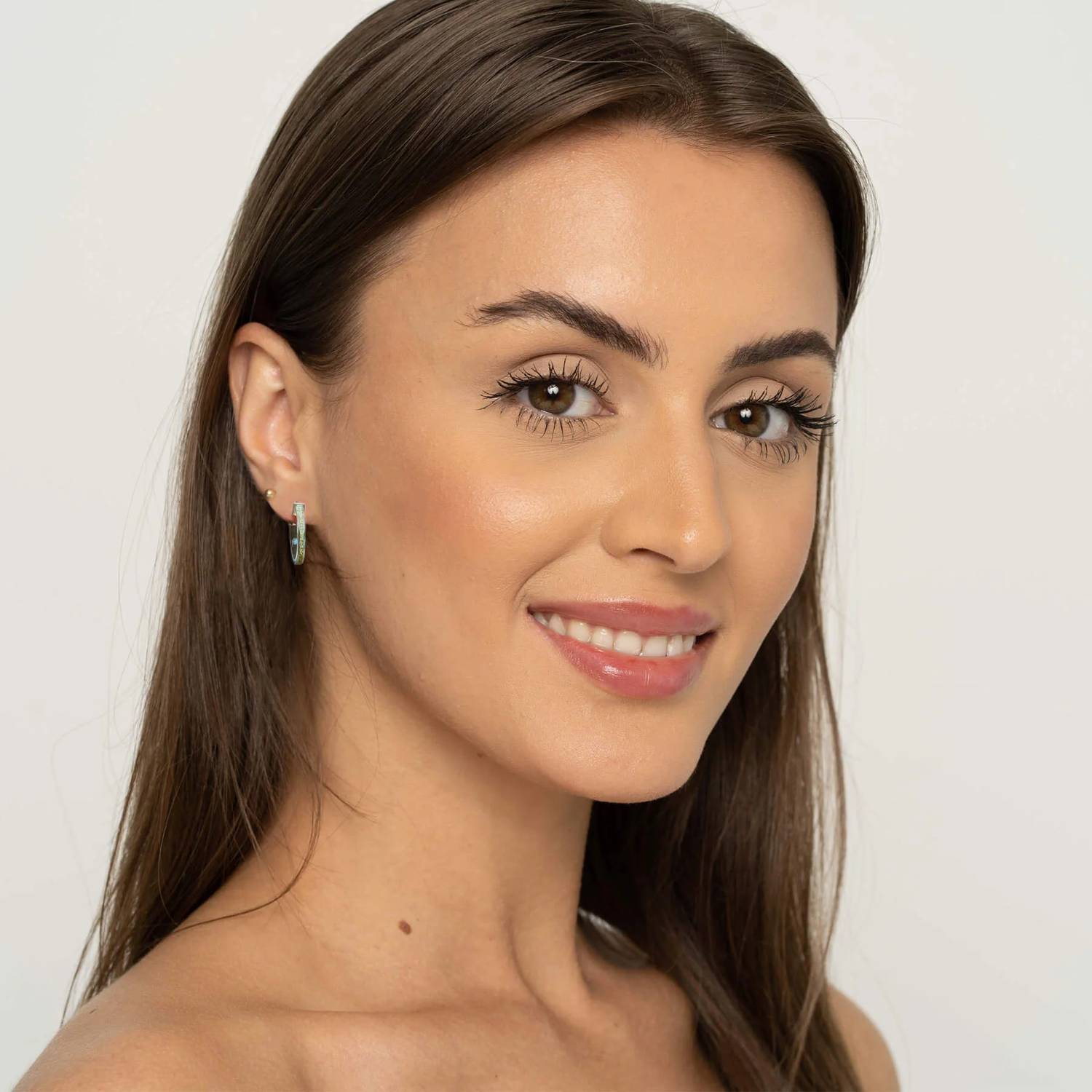 Gold & Honey - Women's Thin Glitter Lucite Hoop Earrings