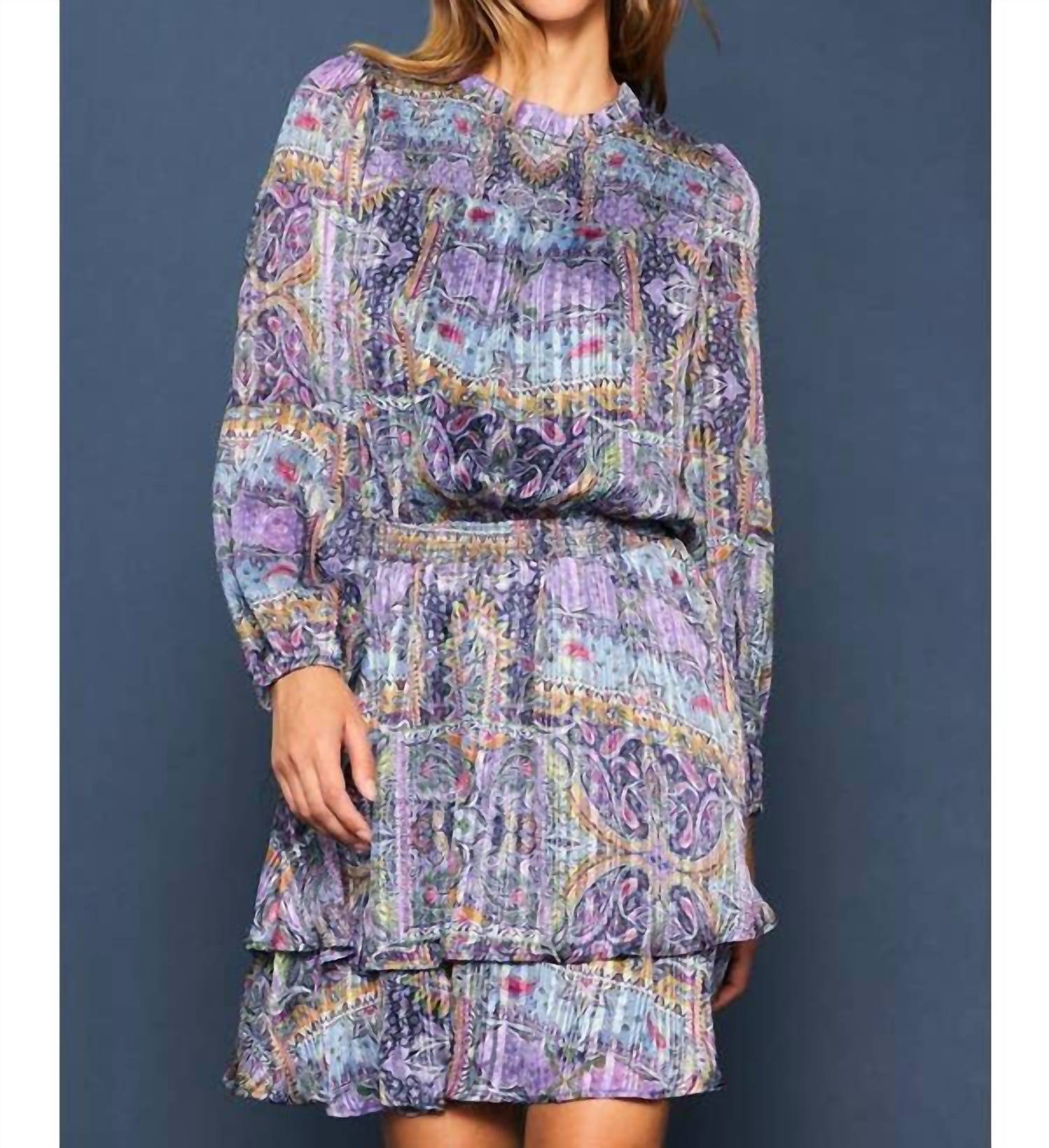 Skies Are Blue - Women's Long Sleeve Printed Mini Dress