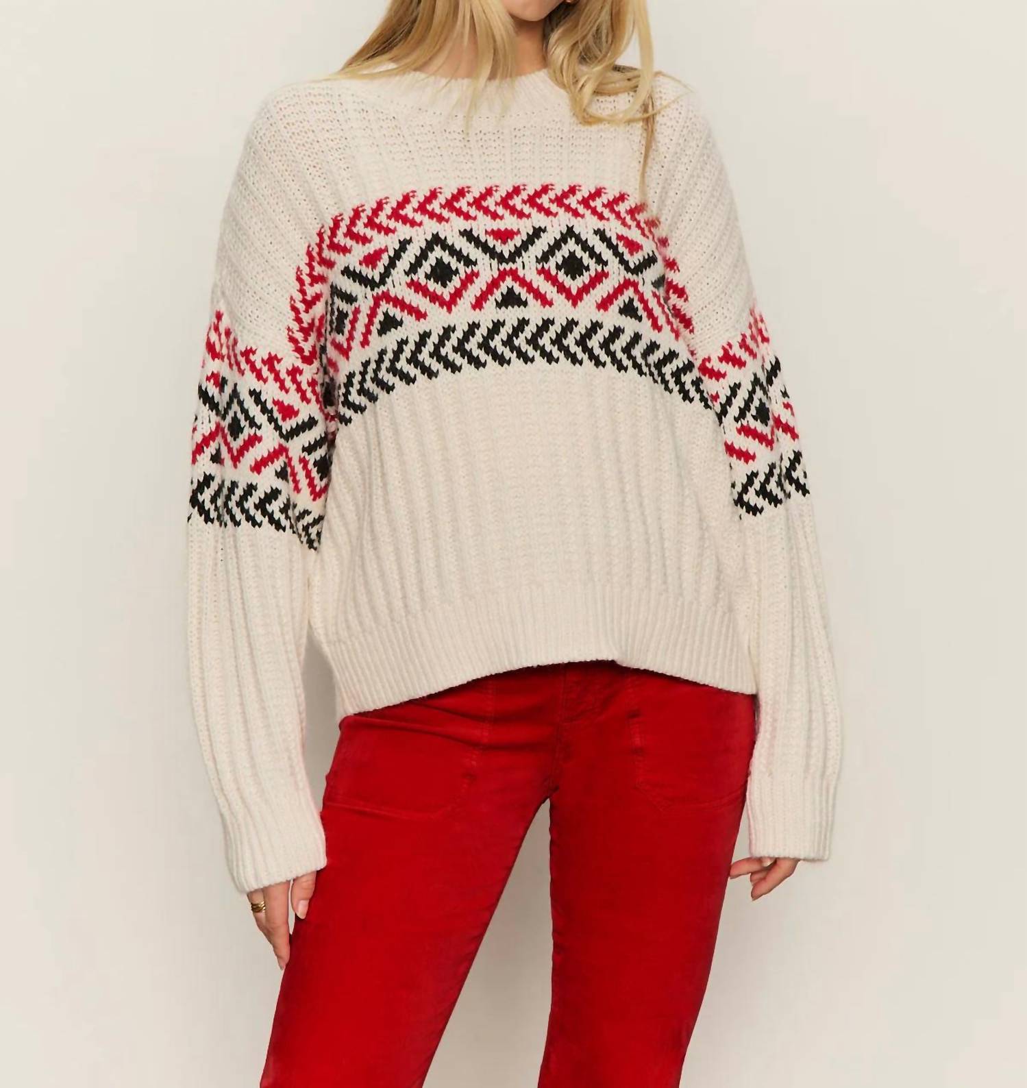 Sanctuary Send It Sweater in chalk multi 1 - women's sweater