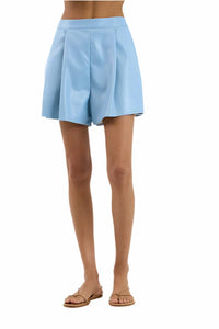 Sundays - Reed Pleat Front Faux Leather Short