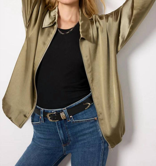 Melissa Nepton - Evelyn Satin Zip-up Bomber Jacket
