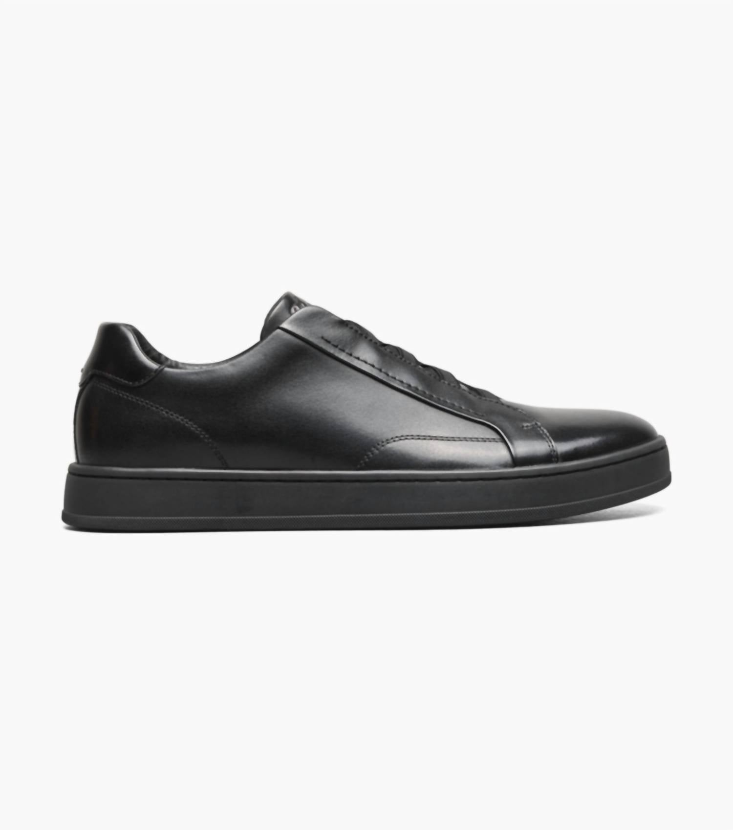 Florsheim Men's Monopoli Elastic Lace To Toe Sneaker in black - men's sneaker - detail view
