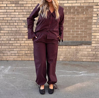 Things Between Sylvette Checkered Pants in burgundy - women's pants - view 4