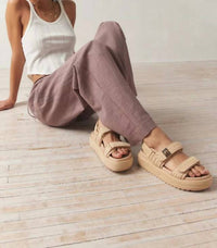 STEVE MADDEN Women's Big Mona Chunky Platform Sandal in natural raffia - women's sandal - alternate view