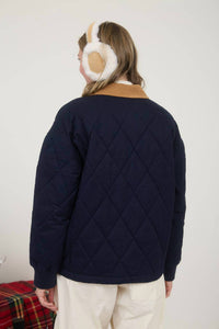 Blu Pepper - Corduroy Collar Barn Jacket