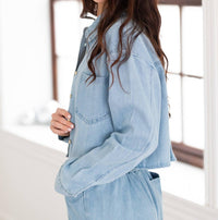 English Factory - Cropped Denim Shirt