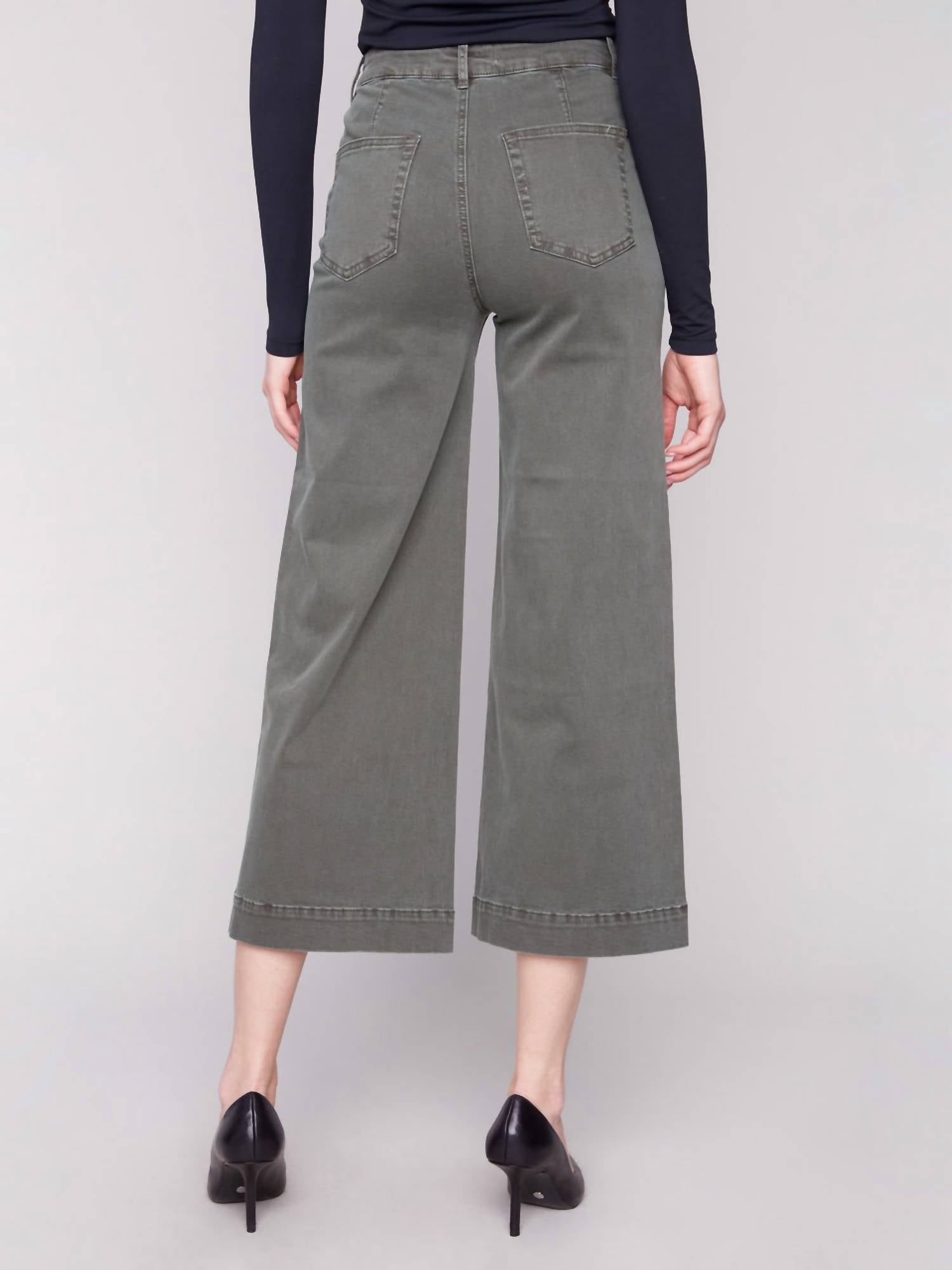 Charlie B - Patch Pocket Flare Twill Pants