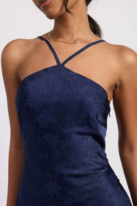 Emory Park - Open Back Satin Halter Midi Dress