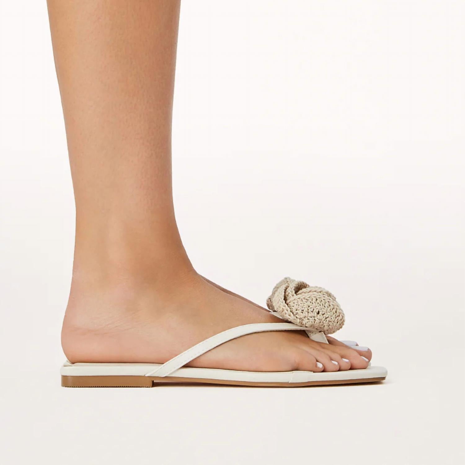 BiLLiNi Women's Idella Slide Sandal in cream crochet - women's sandal - alternate view