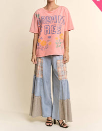Davi & Dani - Lace Blocked Wide Leg Pants