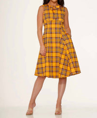 Orchid Bloom - Plaid Swing Dress