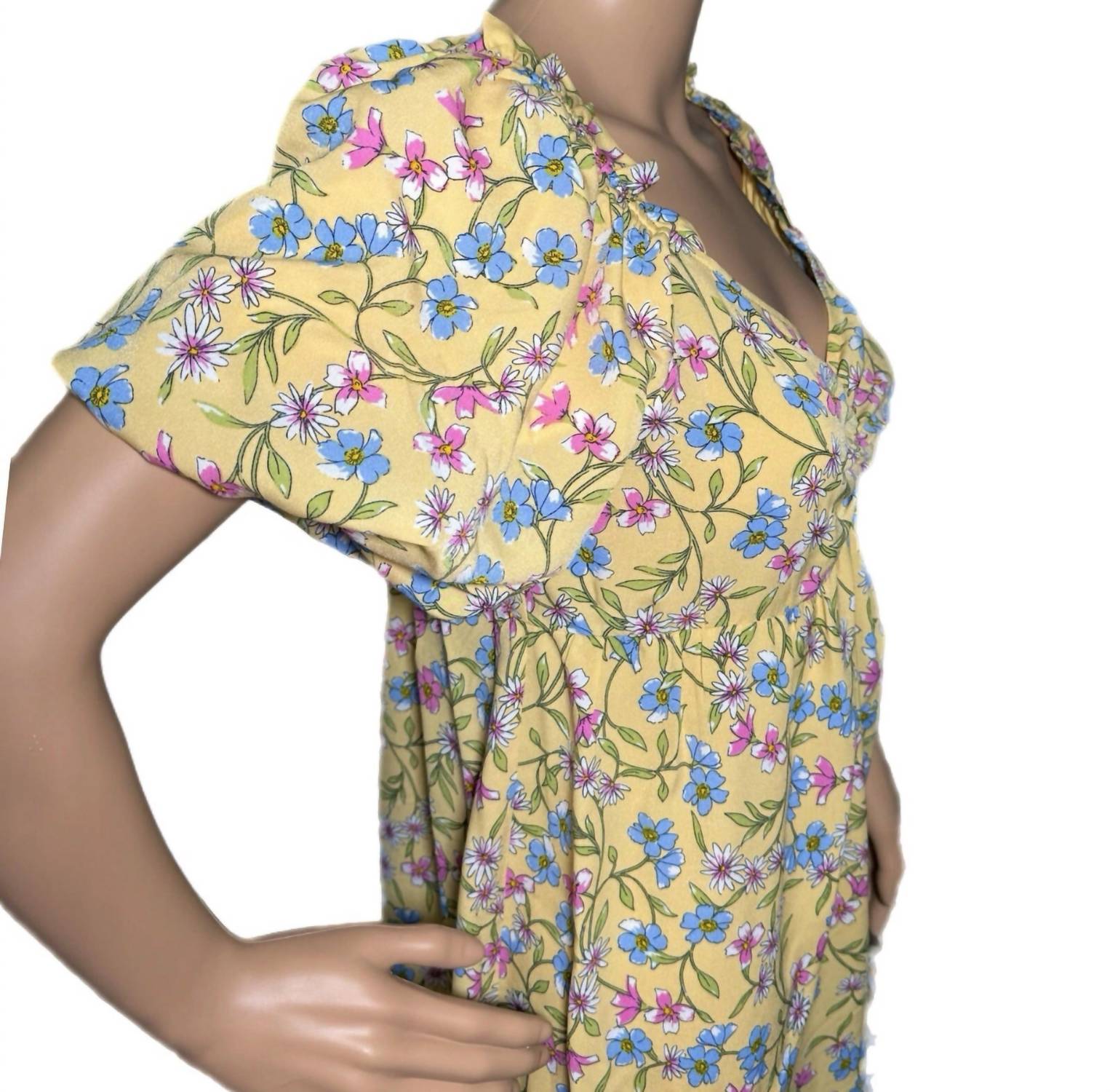 Emma & Michele - Cottage Floral Puff Sleeve Dress