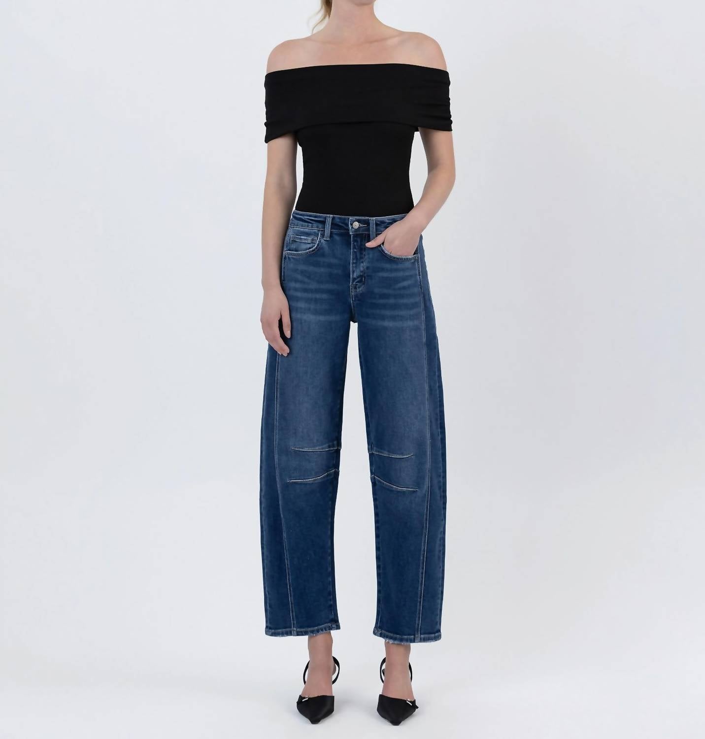 Flying Monkey - High Rise Barrel Leg Jeans