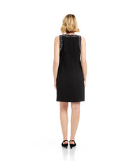 Karen Kane Embellished Sleeveless Mini Shift Dress in black - women's dress - view 6
