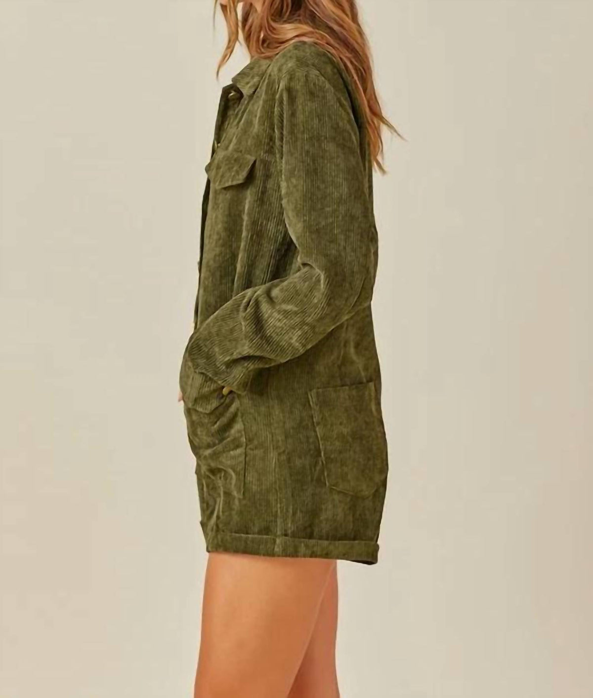 Day + Moon - Button Down Corduroy Romper