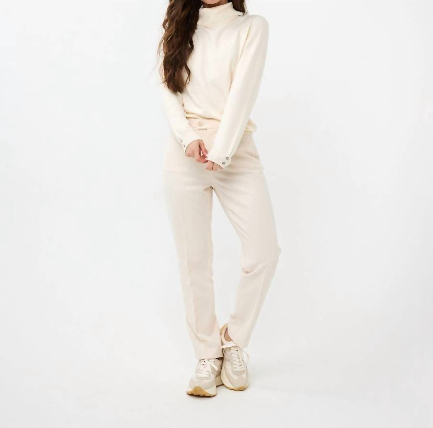 Esqualo - Gida Gem Embellished Split Turtleneck Sweater