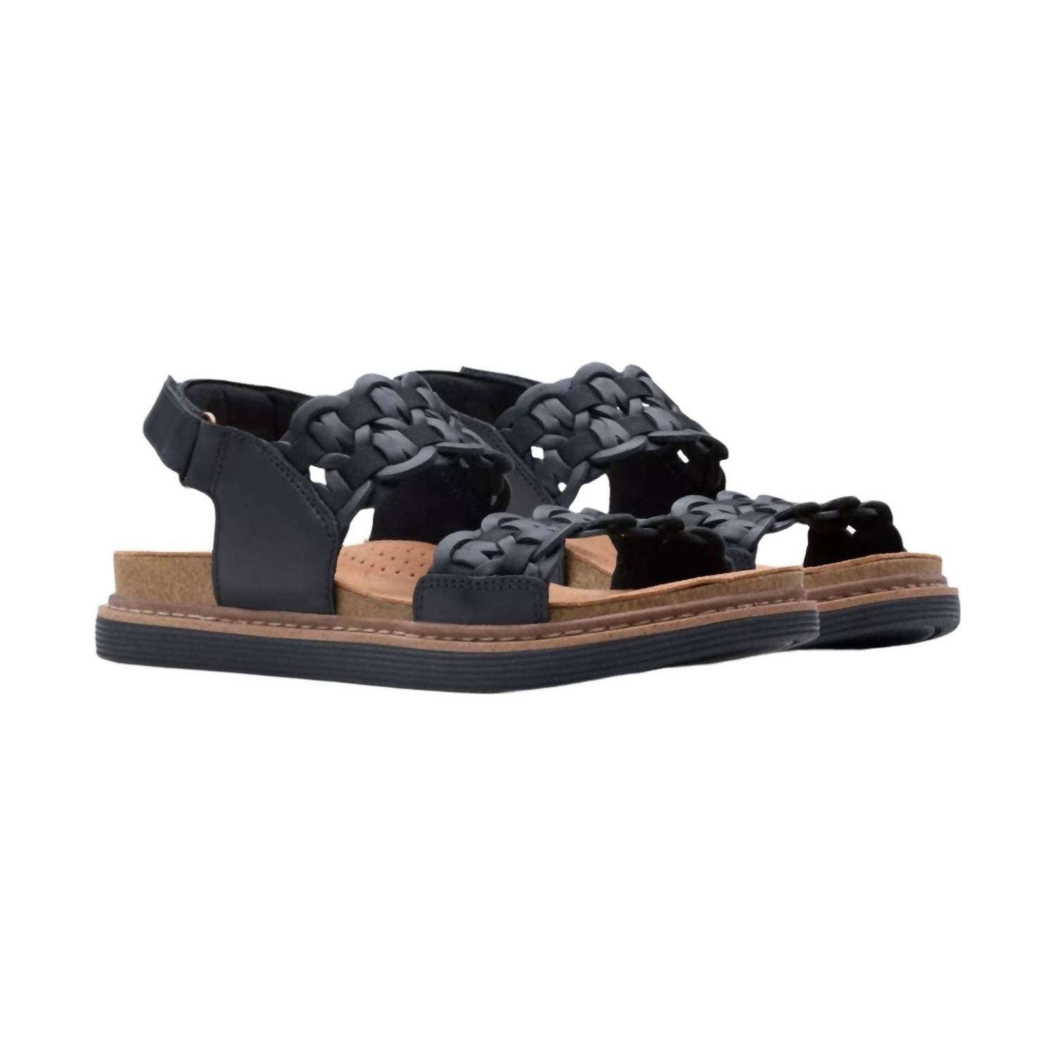 Clarks Women's Arwell Glide Sandal in black combi - women's sandal