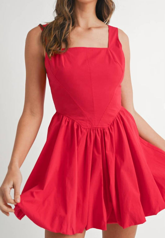 Olivaceous - Bubble Hem Mini Dress