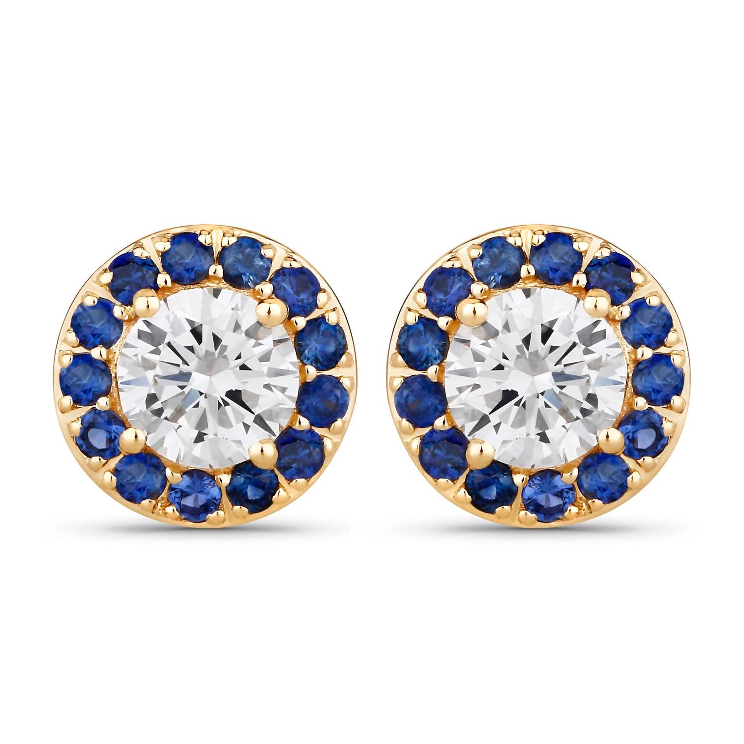 Diana M Jewels Women's Round Lab-grown Diamond Stud Earrings (1.52 Ct) - Classic in 14k yellow gold - women's item