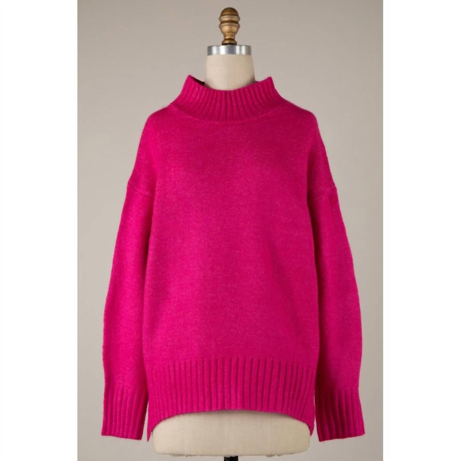 Miracle - Women's Parker Ribbed Trim Mock Neck Sweater