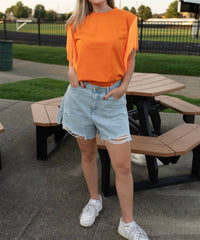 Strut & Bolt Pride of the Southland Fringe Top in orange - women's blouse - alternate view