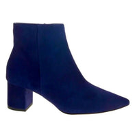 L'Agence Women's Jeanne Pointed Toe Boots in midnight blue - women's shoe - detail view