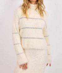 Sage The Label - Martini Metallic Stripe Turtleneck Sweater